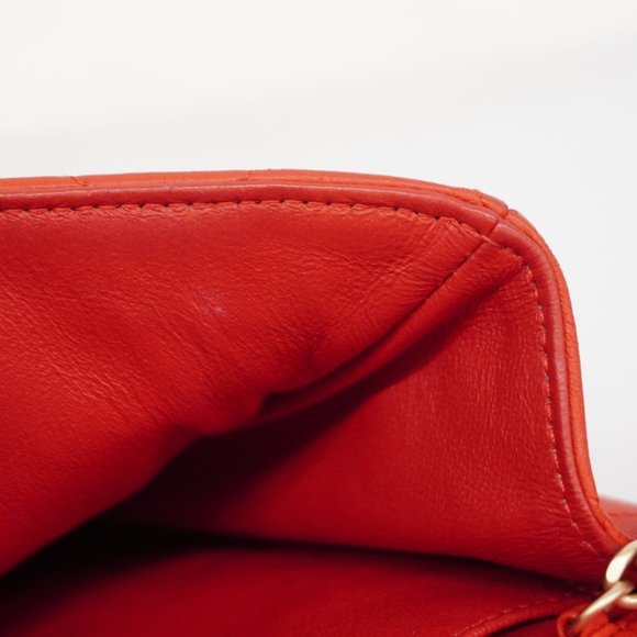 Chanel Shoulder Bag Matelasse Chain Lambskin Red Women's - Picture 13 of 16